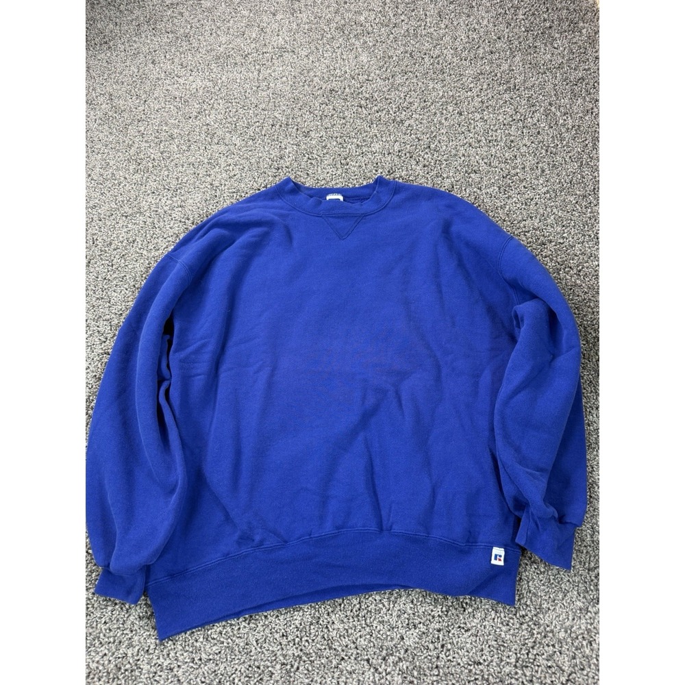 Vintage 90s Russell Athletic Pullover Sweatshirt Men's Size 2XL Blue